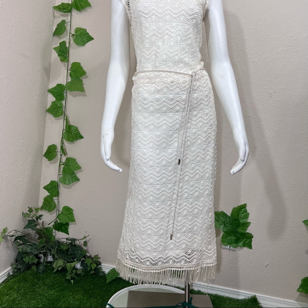 Robe Blanche Dentelle Sharagano - Taille 6 - Neuf Avec étiquette (NWT) - Longueur Midi